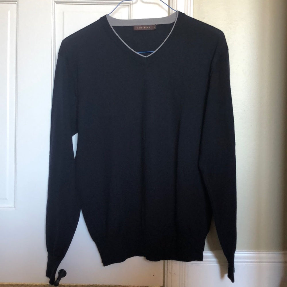 Men’s J Hilburn Navy Cashmere Sweater